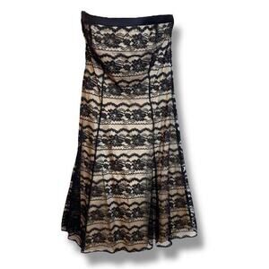 Niki Livas Black Lace Lined Halter Dress Corset Lace Back Size 4 VTG USA